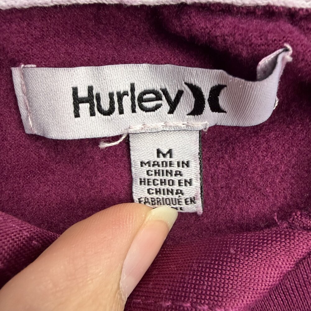 Hurley Women's Lightweight Cropped Hoodie Pullover M Plum - Picture 4 of 10